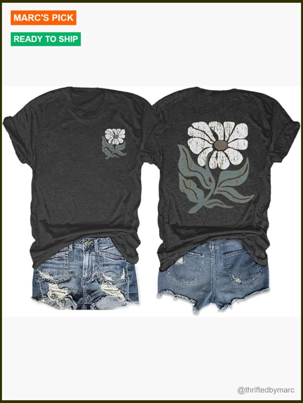 Botanical Floral Print Short Sleeve T-Shirt Loose Fit Summer Tee